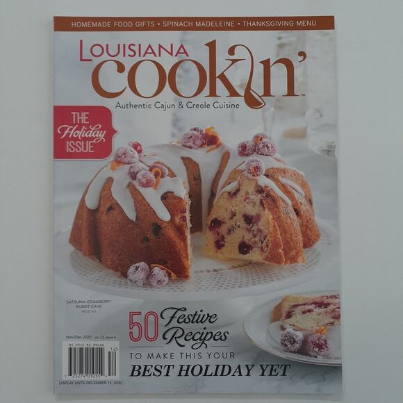 Louisiana Cookin' Magazine Nov/Dec 2020 Vol 23 Issue 6 Holiday Recipes - Picture 1 of 2